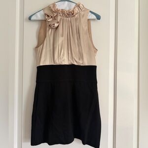 Maggy London Champagne and Black Two-Tone Dress